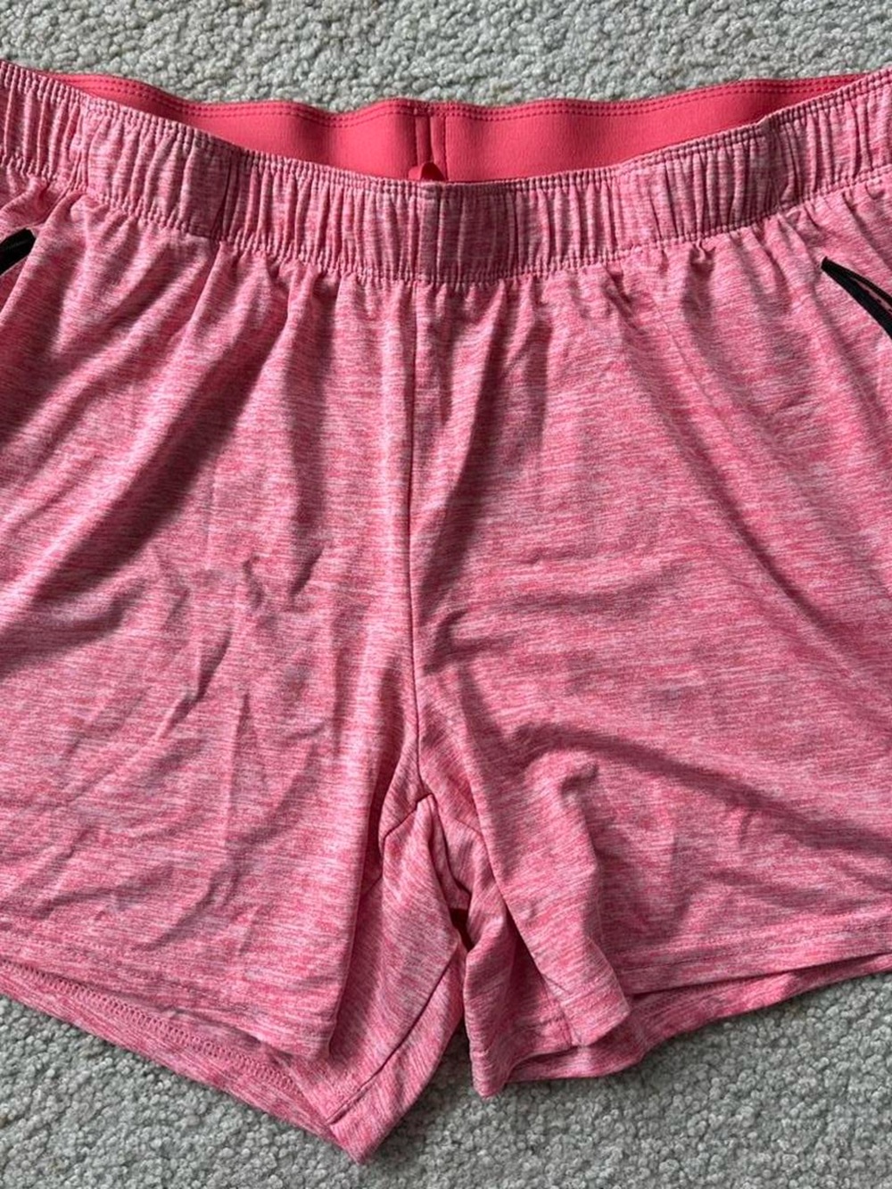 Women’s Heather Pink Active Shorts with Elastic Waist